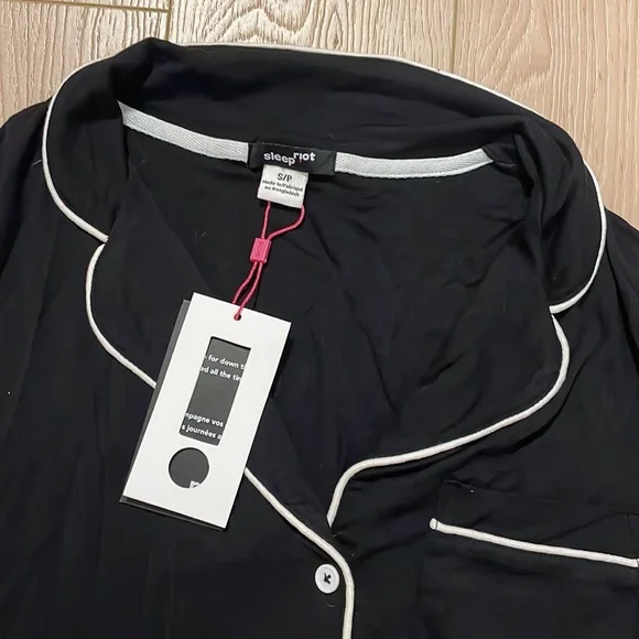 Sleep Riot Cropped Modal Pyjama Top, sz S - Picture 3 of 10